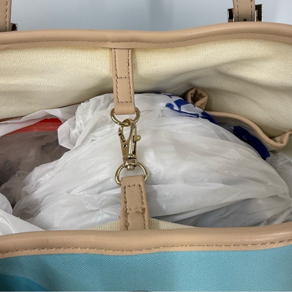 Spartina 449 Charleston medium size Stylish Blue and Tan Tote Bag - Picture 7 of 16